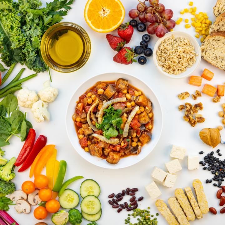 A plate of vegan diet foods